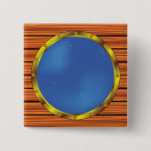 Nautical Ship Porthole Window with Blue Water 缶バッジ (正面)