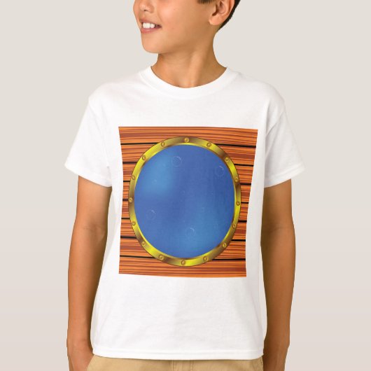 Nautical Ship Porthole Window with Blue Water Tシャツ (正面)