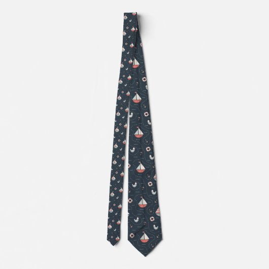 Nautical Ships Custom Necktie ネクタイ (裏面)