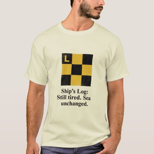 Nautical Signal Flag L T-Shirt | Funny Boater Gift Tシャツ (正面)