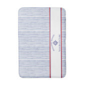 Nautical Stripe Monogram Boat Name Design バスマット (正面縦)
