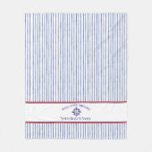 Nautical Stripe Monogram Boat Name Fleece Blanket フリースブランケット (正面)