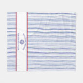 Nautical Stripe Monogram Boat Name Fleece Blanket フリースブランケット (正面(横))