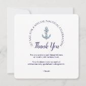 Nautical Striped Anchor Birthday Party  サンキューカード (正面)