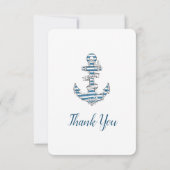 Nautical Striped Anchor Birthday Party サンキューカード (裏面)