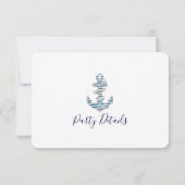 Nautical Striped Anchor Birthday Party Details 出欠カード (裏面)