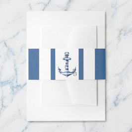 Nautical Striped Anchor Birthday Party Invitation  招待状ベリーバンド