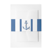 Nautical Striped Anchor Birthday Party Invitation  招待状ベリーバンド (正面例)