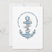 Nautical Striped Anchor Birthday Party Invitation 招待状 (裏面)