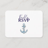 Nautical Striped Anchor Birthday Party RSVP エンクロージャーカード (裏面)