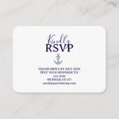 Nautical Striped Anchor Birthday Party RSVP エンクロージャーカード (正面)