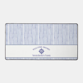 Nautical Striped Monogram Boating Name Design デスクマット