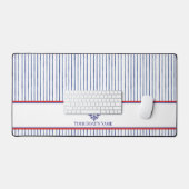 Nautical Striped Monogram Boating Name Design デスクマット (キーボード&マウス)