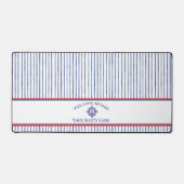 Nautical Striped Monogram Boating Name Design デスクマット (正面)