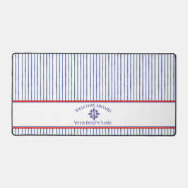 Nautical Striped Monogram Boating Name Design デスクマット