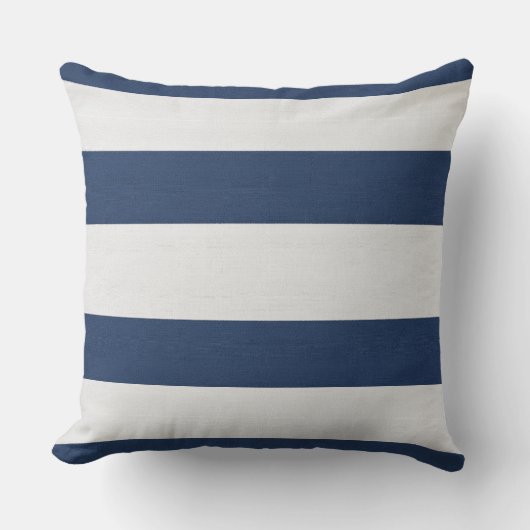 Nautical Striped Weave Navy White ID1248 クッション (正面)