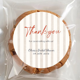 Nautical Stripes Lobster Bridal Shower Thank You ラウンドシール