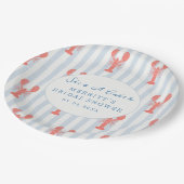 Nautical Summer Lobster Bridal Shower Paper Plates ペーパープレート (アングル)