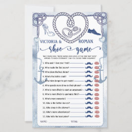 Nautical The Shoe Game Bridal Shower Wedding Card