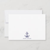Nautical Theme Navy Blue Anchor ノートカード (正面)
