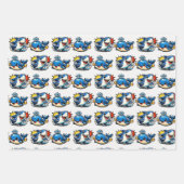 Nautical Themed Birthday Pop Art ラッピングペーパーシート (正面)