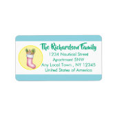 Nautical Themed Holiday Card Label ラベル (正面)