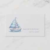 Nautical Themed | Watercolor Sailboat 名刺 (正面)
