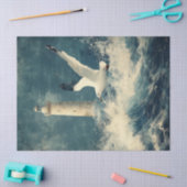 Nautical Tissue Paper with Lighthouse and Seagull 薄葉紙 (クラフト)