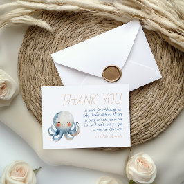 Nautical Under The Sea You Soon Baby Shower サンキューカード