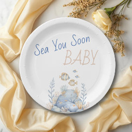 Nautical Under The Sea You Soon Baby Shower ペーパープレート