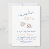 Nautical Under The Sea You Soon Twins Baby Shower 招待状 (正面)