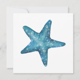 Nautical Watercolor Blue Starfish