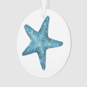 Nautical Watercolor Blue Starfish オーナメント (正面)