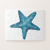 Nautical Watercolor Blue Starfish ジグソーパズル (横)
