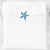 Nautical Watercolor Blue Starfish スクエアシール (バッグ)
