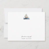 Nautical Watercolor Sailboat From the Nursery Baby ノートカード (正面)