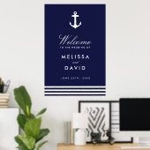 Nautical Welcome Sign (24x36) ポスター (ホームオフィス)