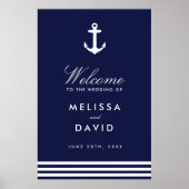 Nautical Welcome Sign (24x36) ポスター (正面)