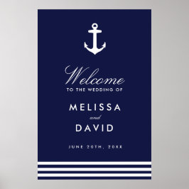Nautical Welcome Sign (24x36) ポスター