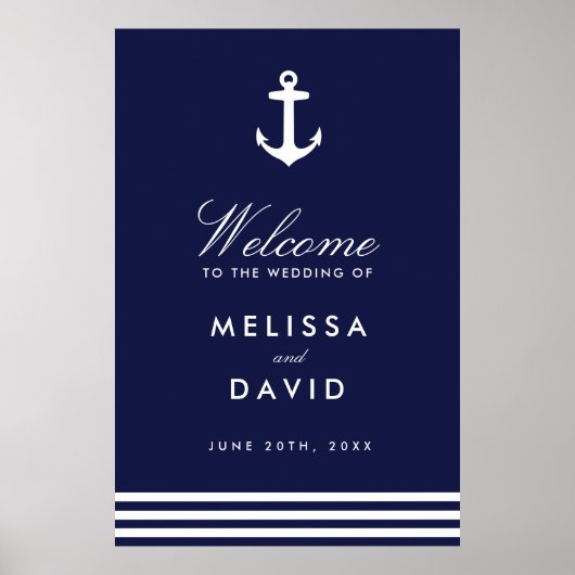 Nautical Welcome Sign (24x36) ポスター (正面)