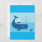 Nautical Whale and Sailboat Ocean Blue Sea 招待状 (正面)