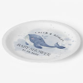 Nautical Whale Baby Shower Paper Plate ペーパープレート (アングル)