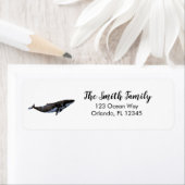 Nautical Whale Painting Return Address ラベル (インサイチュ)