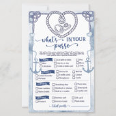 Nautical What in Your Purse Game Bridal Shower (正面)
