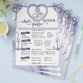 Nautical What in Your Purse Game Bridal Shower チラシ