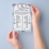 Nautical Would She Rather Game Bridal Shower card チラシ (ハンドル)