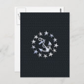 Nautical Yacht Flag Chrome Ensign on Grille Print ポストカード (正面/裏面)