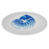 Nautilusシェル – コバルトブルーと白 カッティングボード (角)