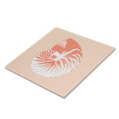 Nautilusシェル – コーラルオレンジと白 タイル (側面)