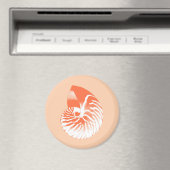 Nautilusシェル – コーラルオレンジと白 マグネット (インサイチュ (食洗機))